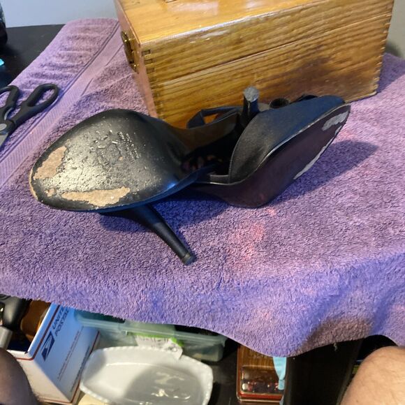 Stuart Weitzman Women's Open Toe Pumps Sling Back Bling 10M 4” Heals - Picture 8 of 8